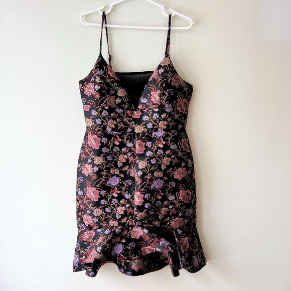 NEW!! Forest Lily Metallic Jacquard Ruffle Hem Dress, Size 8 - Picture 8 of 16